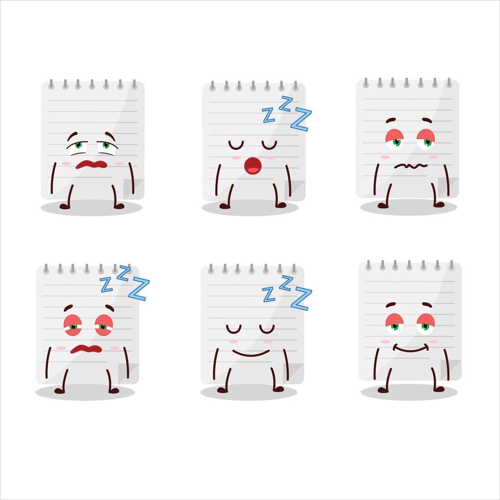 Cartoon character of sticky notes with sleepy expression vector