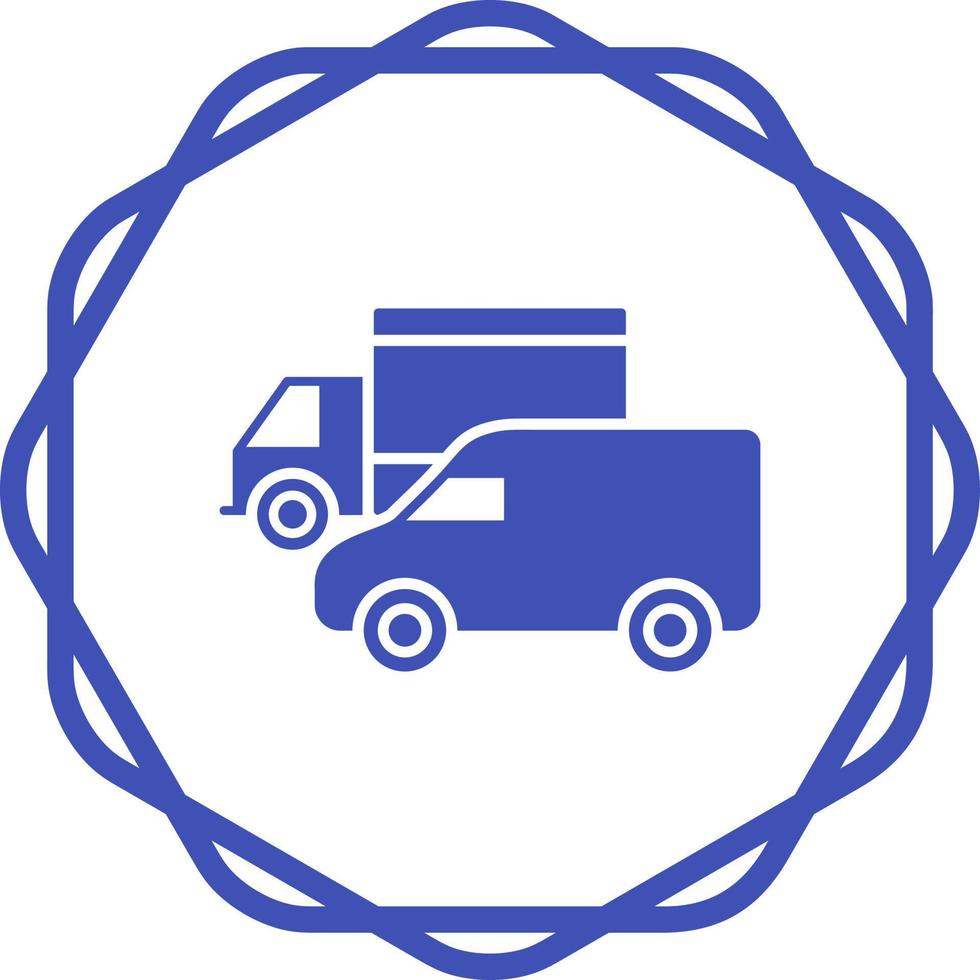 Parked Trucks Vector Icon