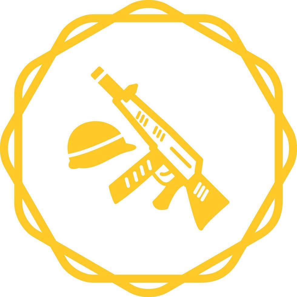 Gun and Helmet Vector Icon