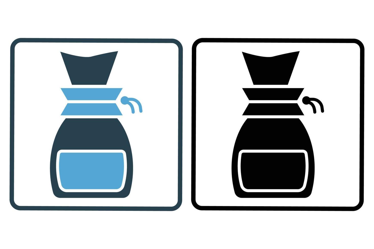chemex icono ilustración. icono relacionado a café elemento. sólido icono estilo. sencillo vector diseño editable