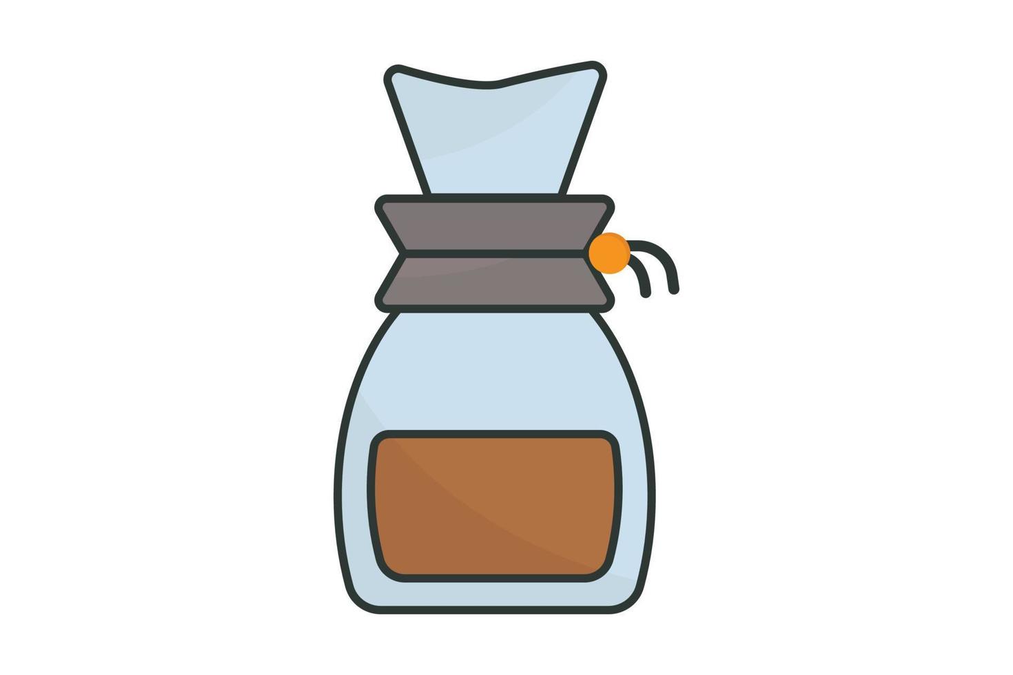 Chemex icon illustration. icon related to coffee element. Lineal color icon style, flat line. Simple vector design editable