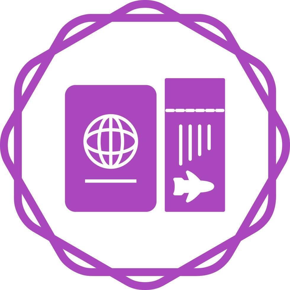 Ticket and Passport Vector Icon
