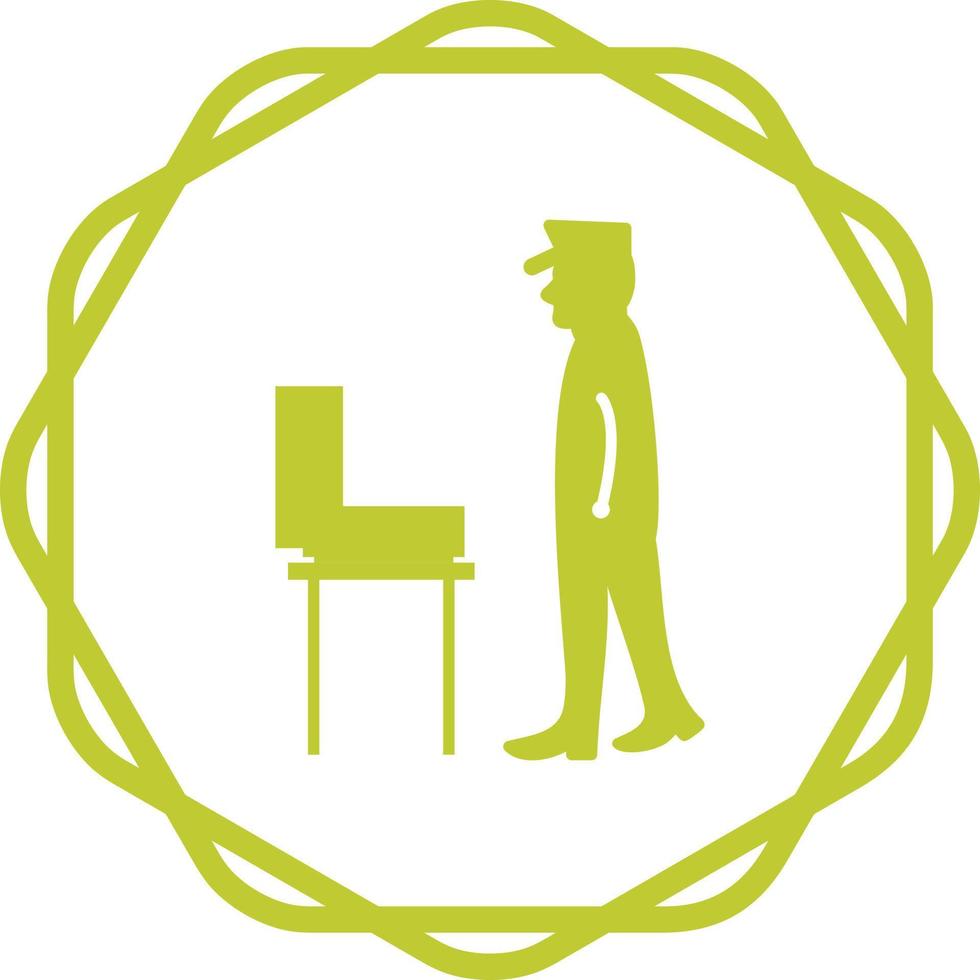 Guard Checking Briefcase Vector Icon