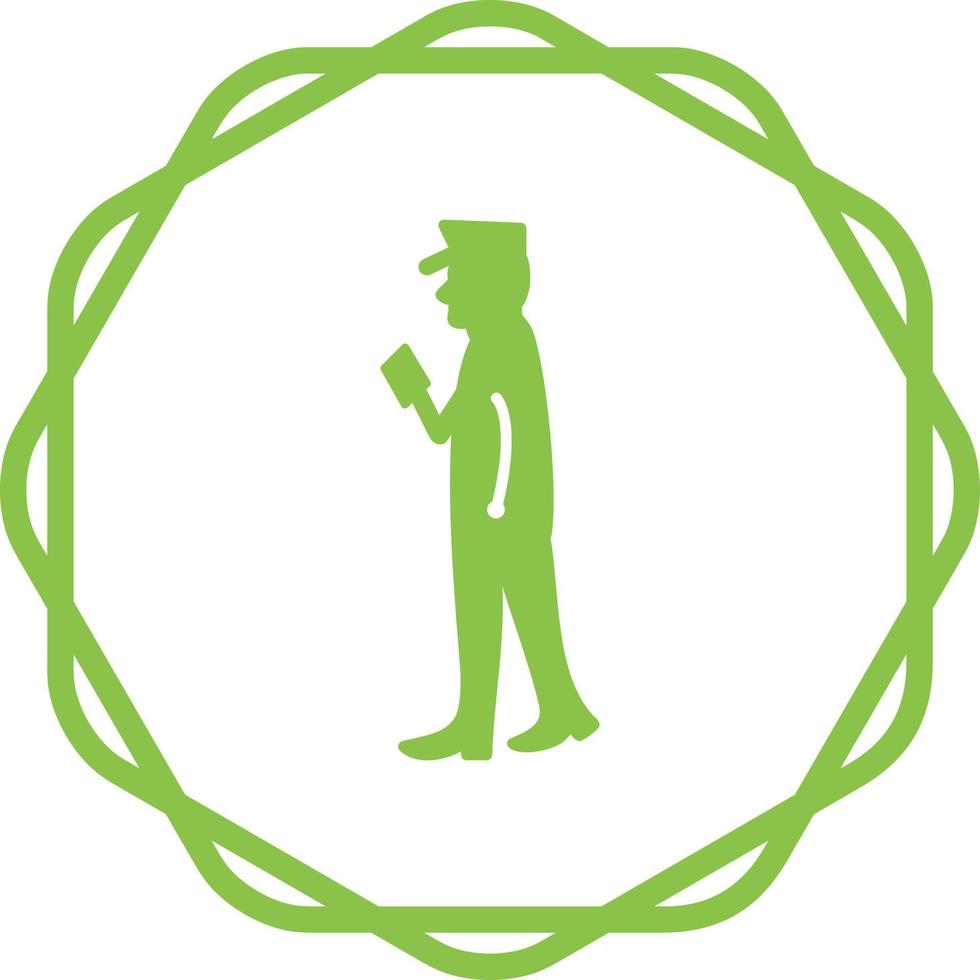 Guard Checking Passport Vector Icon