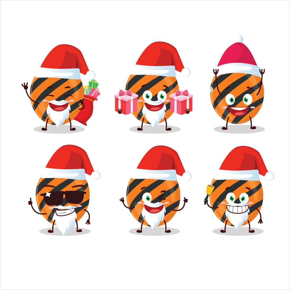 Papa Noel claus emoticones con Víspera de Todos los Santos rayas caramelo dibujos animados personaje vector