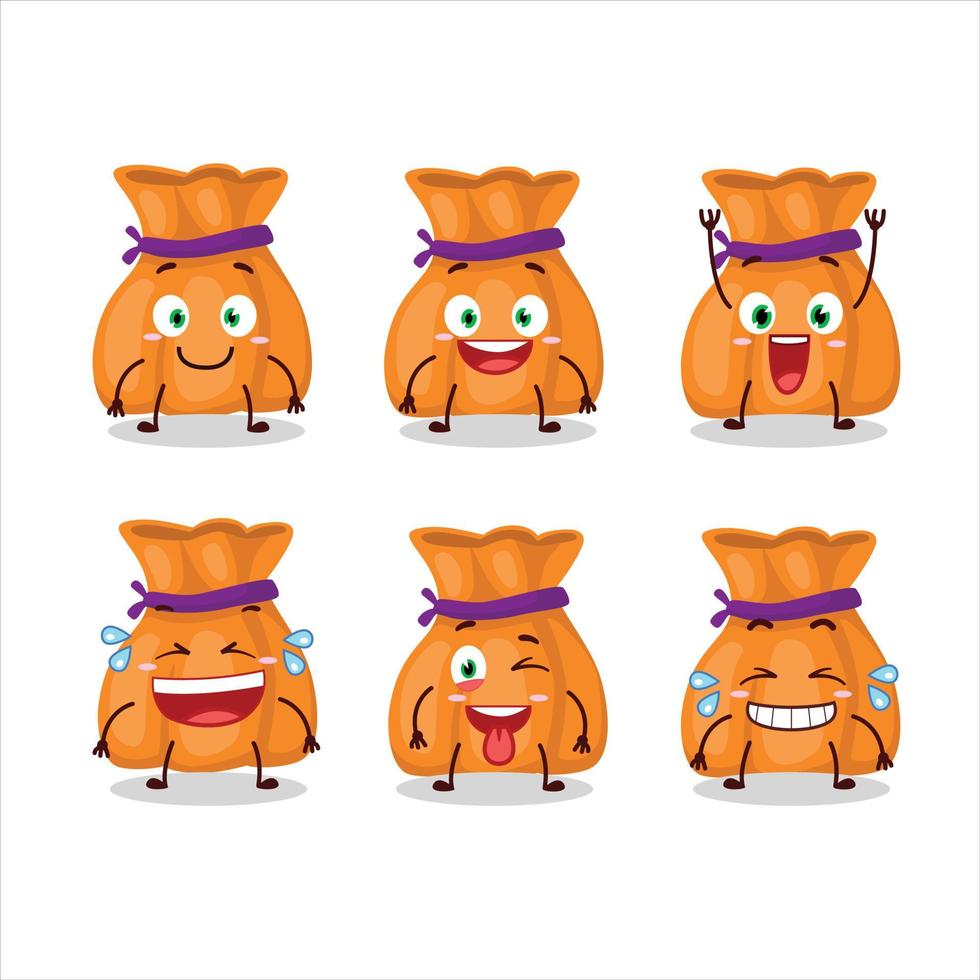 Cartoon character of orange candy sack with smile expression vector