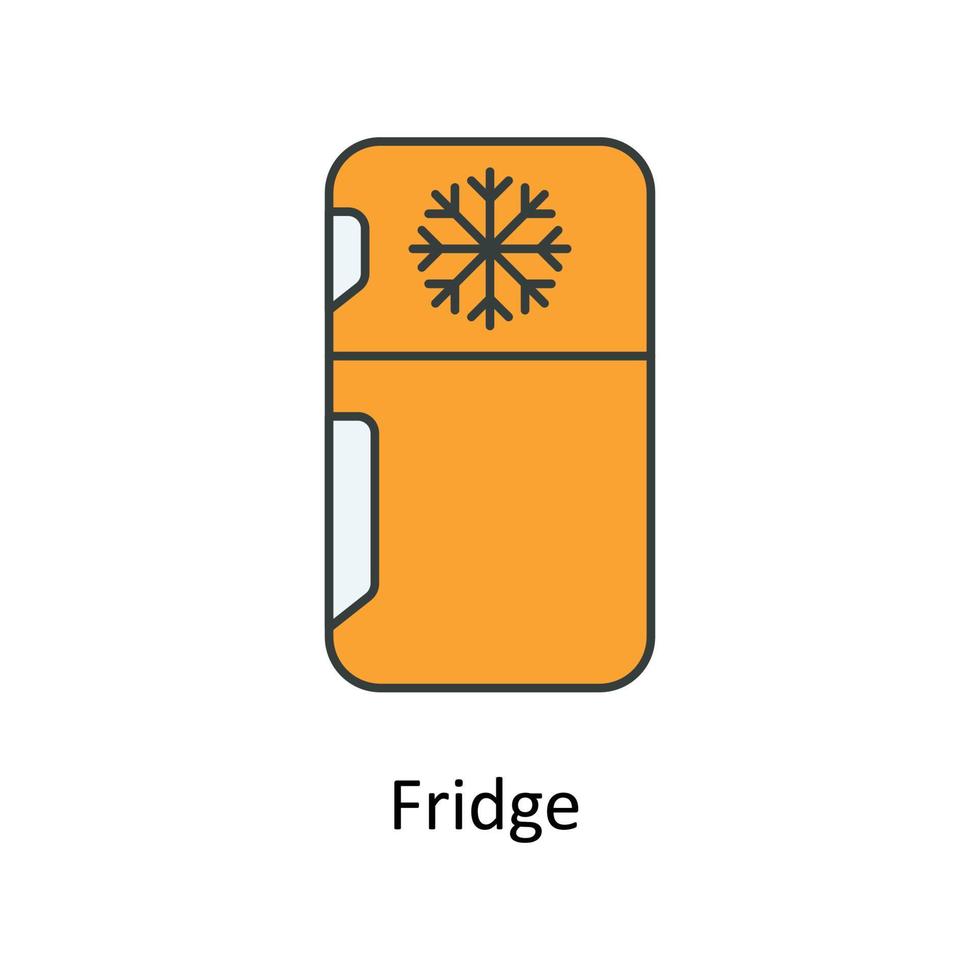 Fridge  Vector Fill outline Icons. Simple stock illustration stock