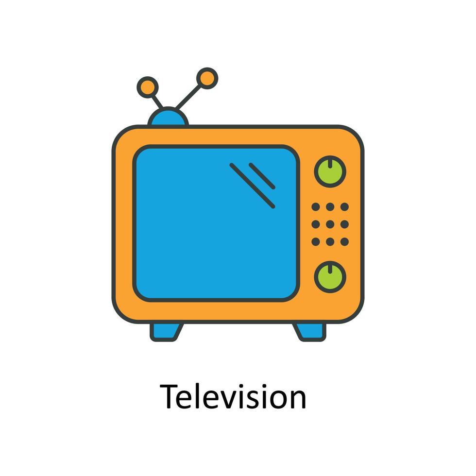 Television  Vector Fill outline Icons. Simple stock illustration stock