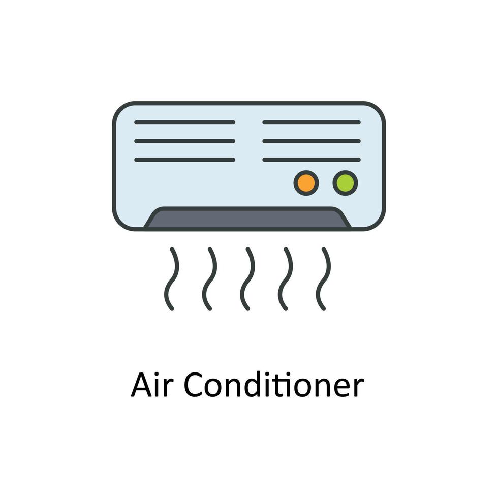 Air Conditioner Vector Fill outline Icons. Simple stock illustration stock