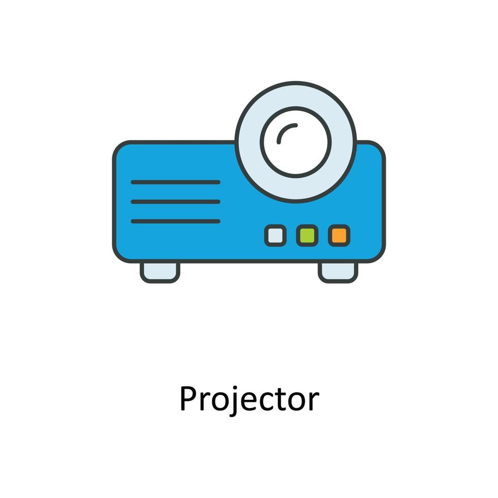 proyector vector llenar contorno iconos sencillo valores ilustración valores