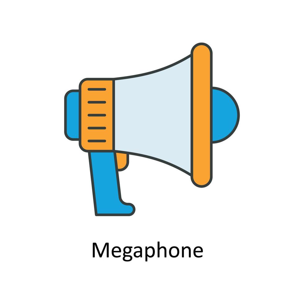 Megaphone Vector Fill outline Icons. Simple stock illustration stock