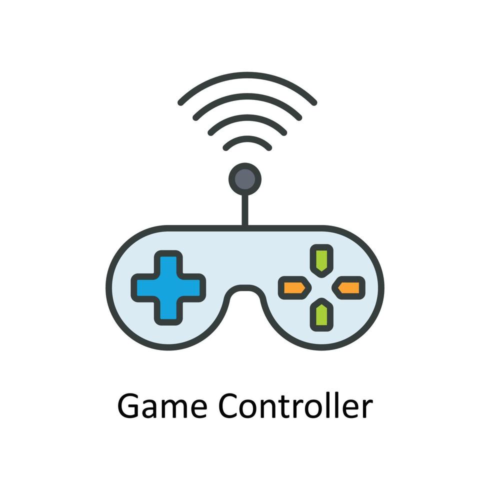 juego controlador vector llenar contorno iconos sencillo valores ilustración valores