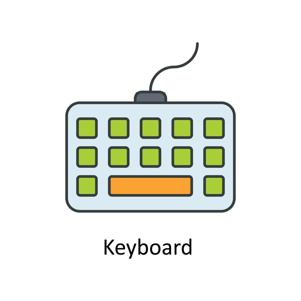 Keyboard  Vector Fill outline Icons. Simple stock illustration stock