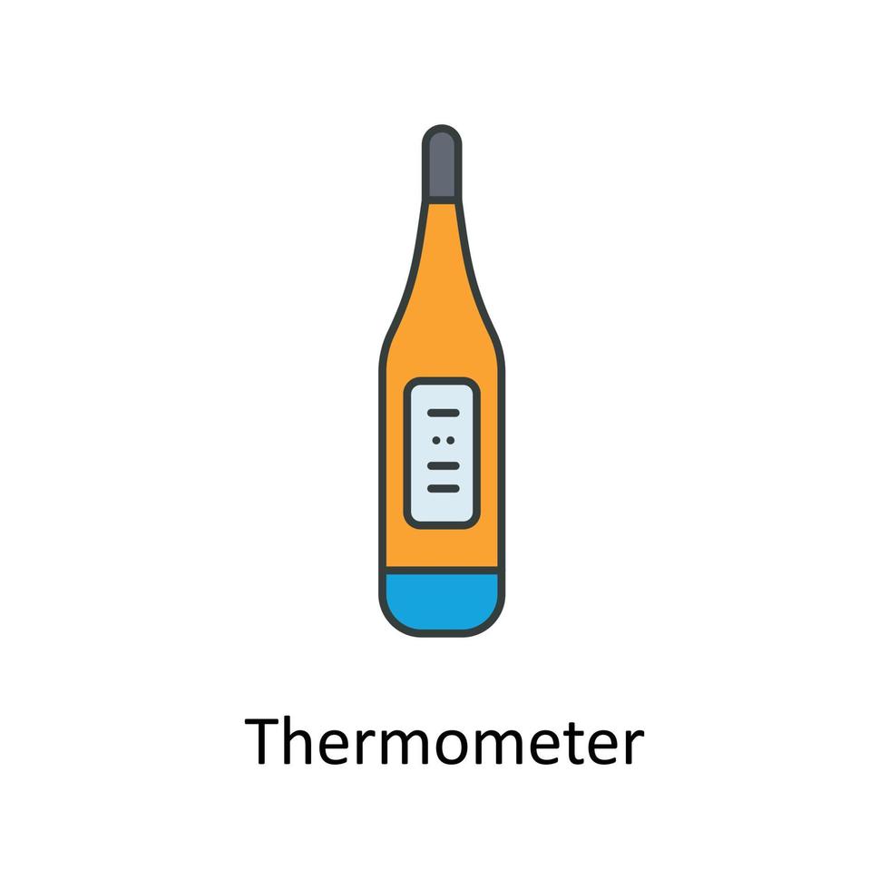 Thermometer Vector Fill outline Icons. Simple stock illustration stock