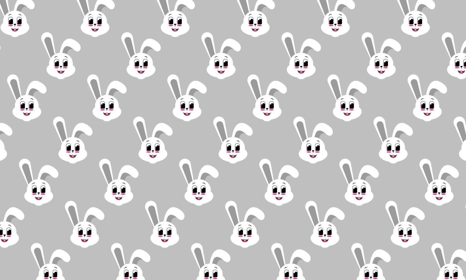 Cute white bunny pattern background template copy space for poster, banner, leaflet, landing page, or flyer vector