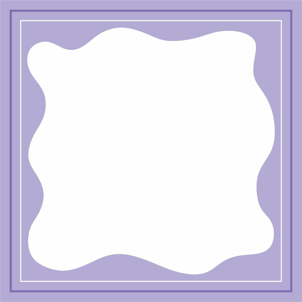 Frame or border. Violet and white background color with stripe line and wavy shape. Suitable for social media post. vector