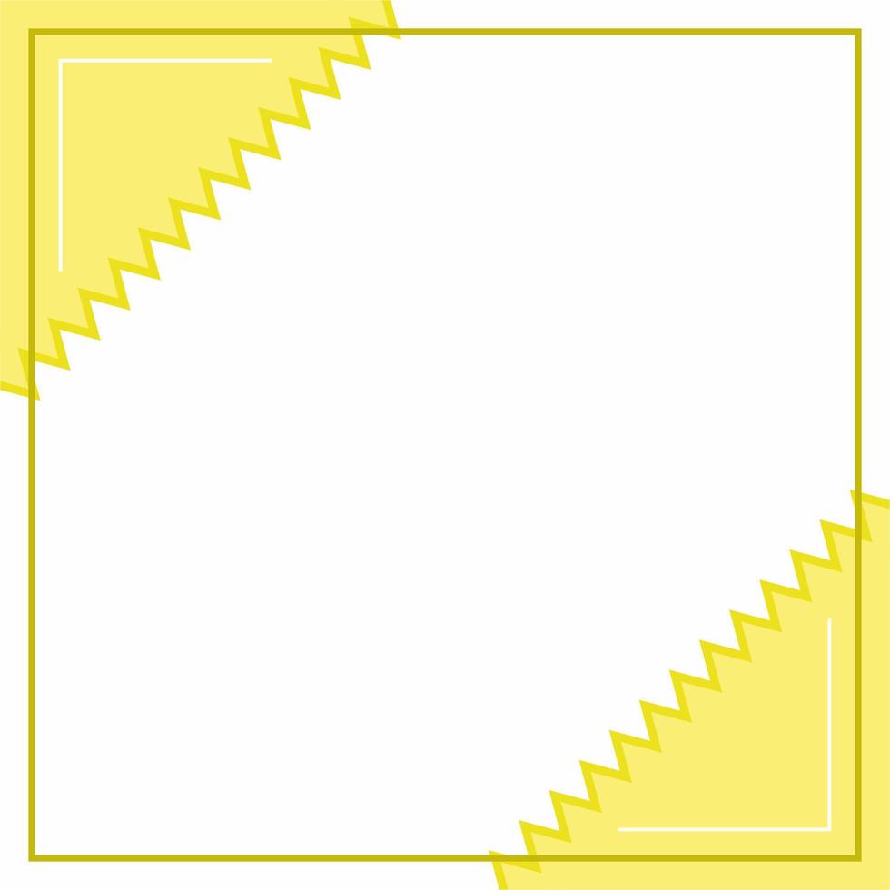 marco o borde. amarillo y blanco antecedentes color con raya línea y zig zag forma. adecuado para social medios de comunicación correo. vector