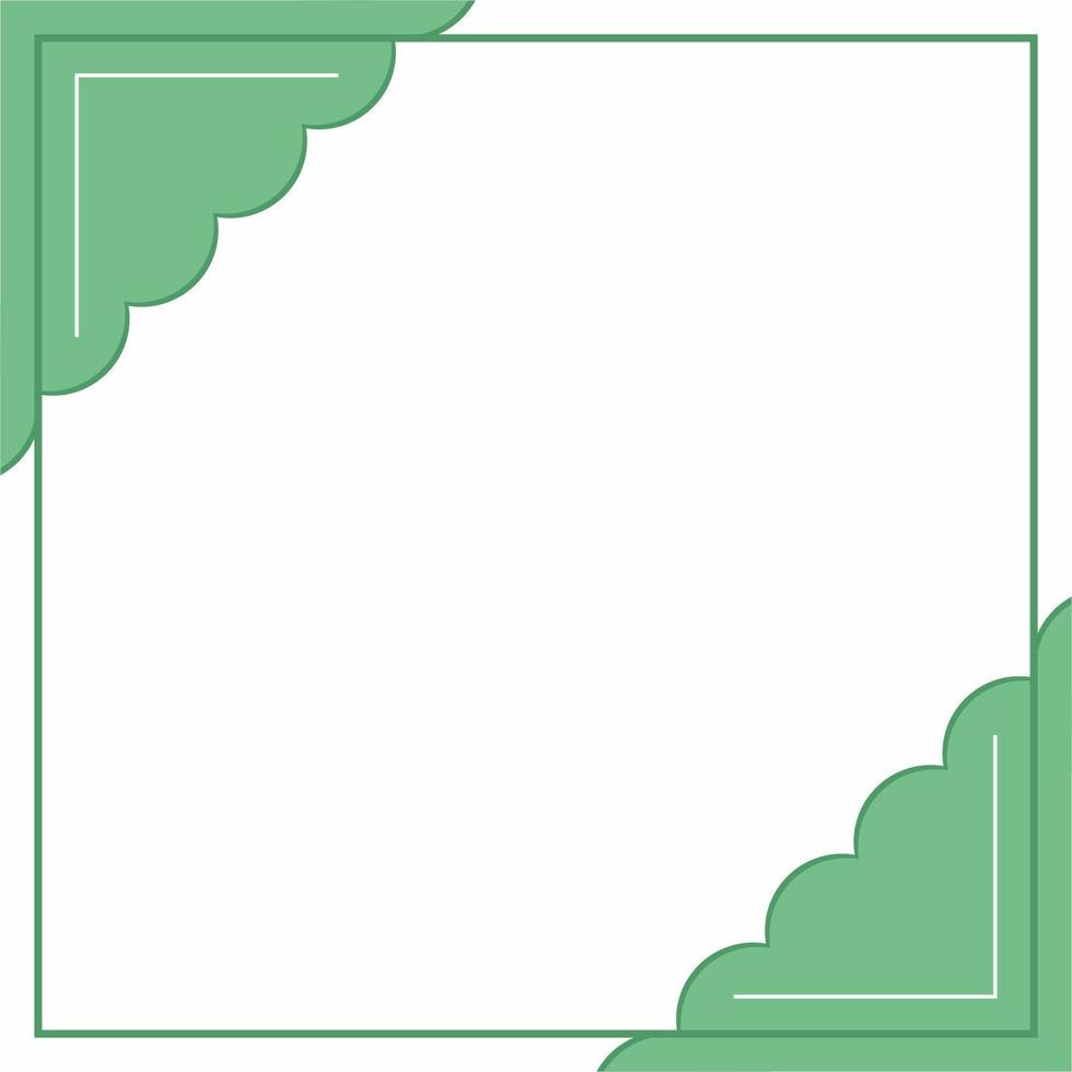 Green and white frame background color with stripe line and wavy circles shapes. Suitable for social media. vector