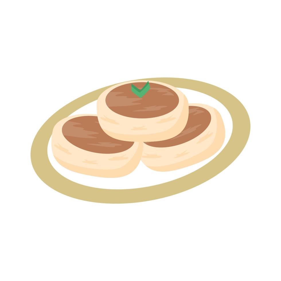 Round Wingko Babat, Traditional Indonesian Snack vector