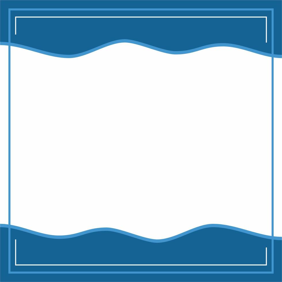 Frame or border. Blue and white background color with stripe line and wavy shapes. Suitable for social media. vector