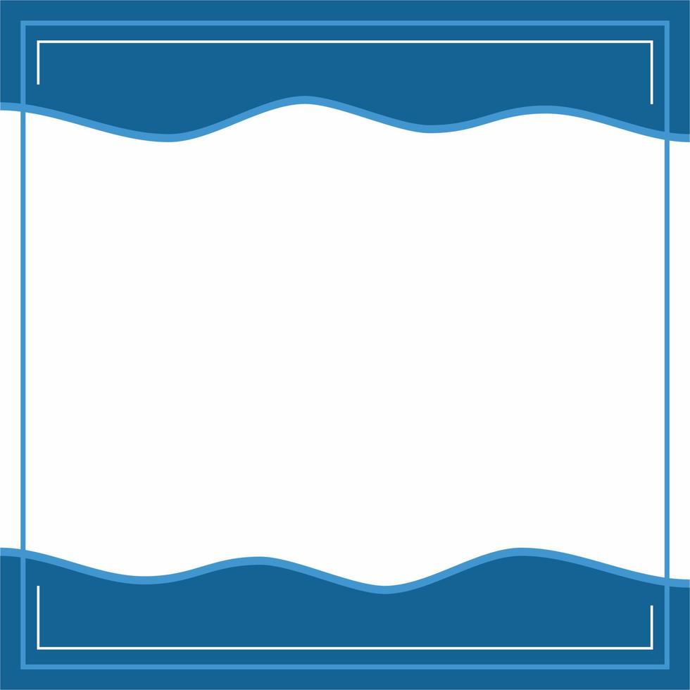 Frame or border. Blue and white background color with stripe line and wavy shapes. Suitable for social media. vector