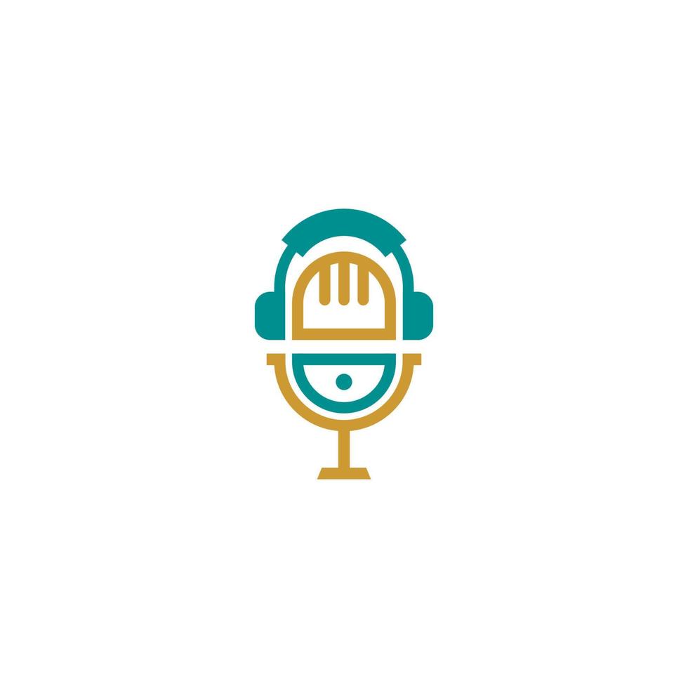 microphone logo with a microphone on it vector