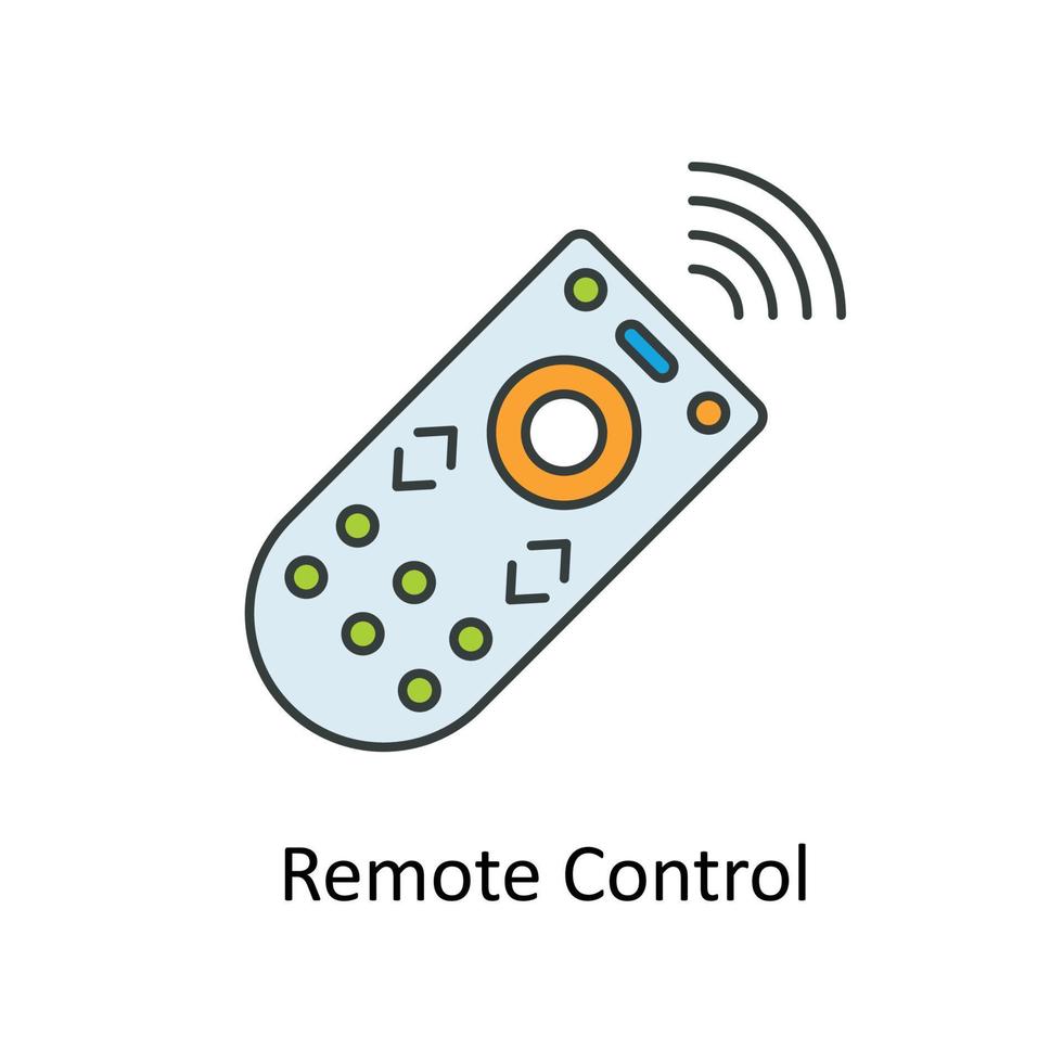 Remote Control Vector Fill outline Icons. Simple stock illustration stock