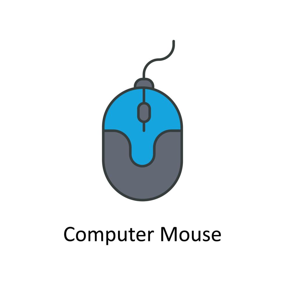 computadora ratón vector llenar contorno iconos sencillo valores ilustración valores