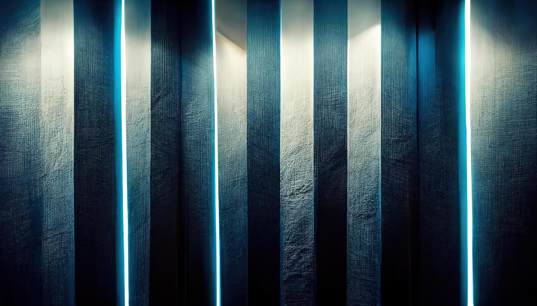 Blue neon stripes and lines. photo