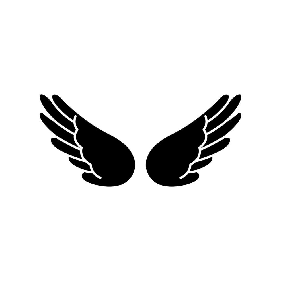 Angel wings icon vector. fly illustration sign collection. pilot symbol ...