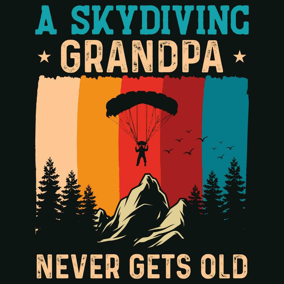 Skydiving tshirt design vector