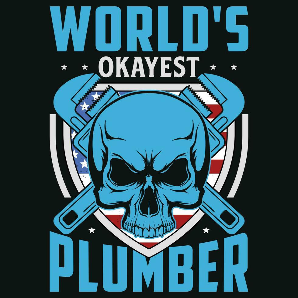 Plumber graphics tshirt design vector