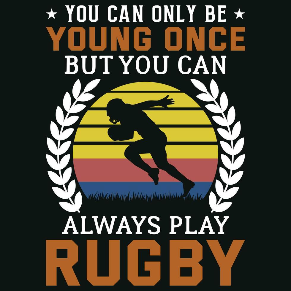 Rugby playing graphic vintages t-shirts design vector