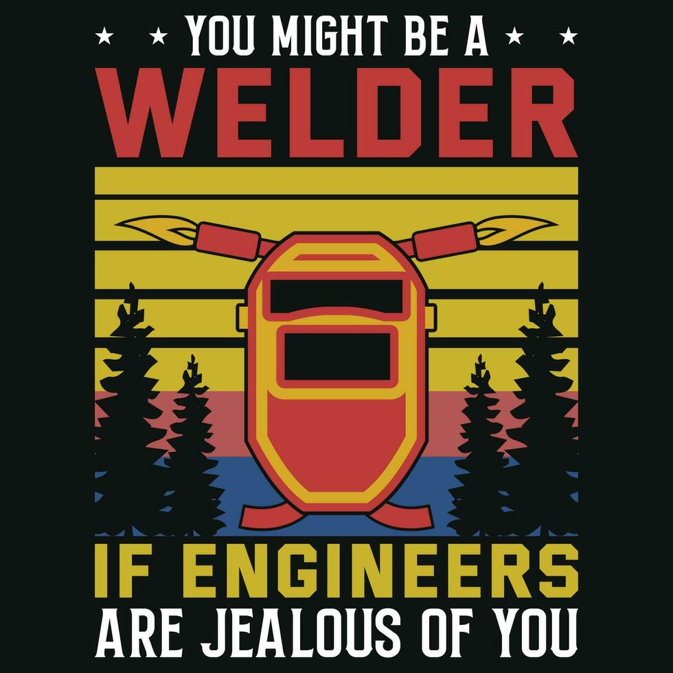 Welding tshirt design vector