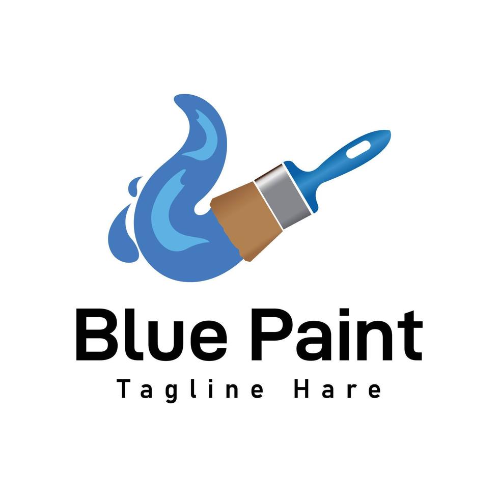 azul pintar logo modelo diseño vector ilustración.