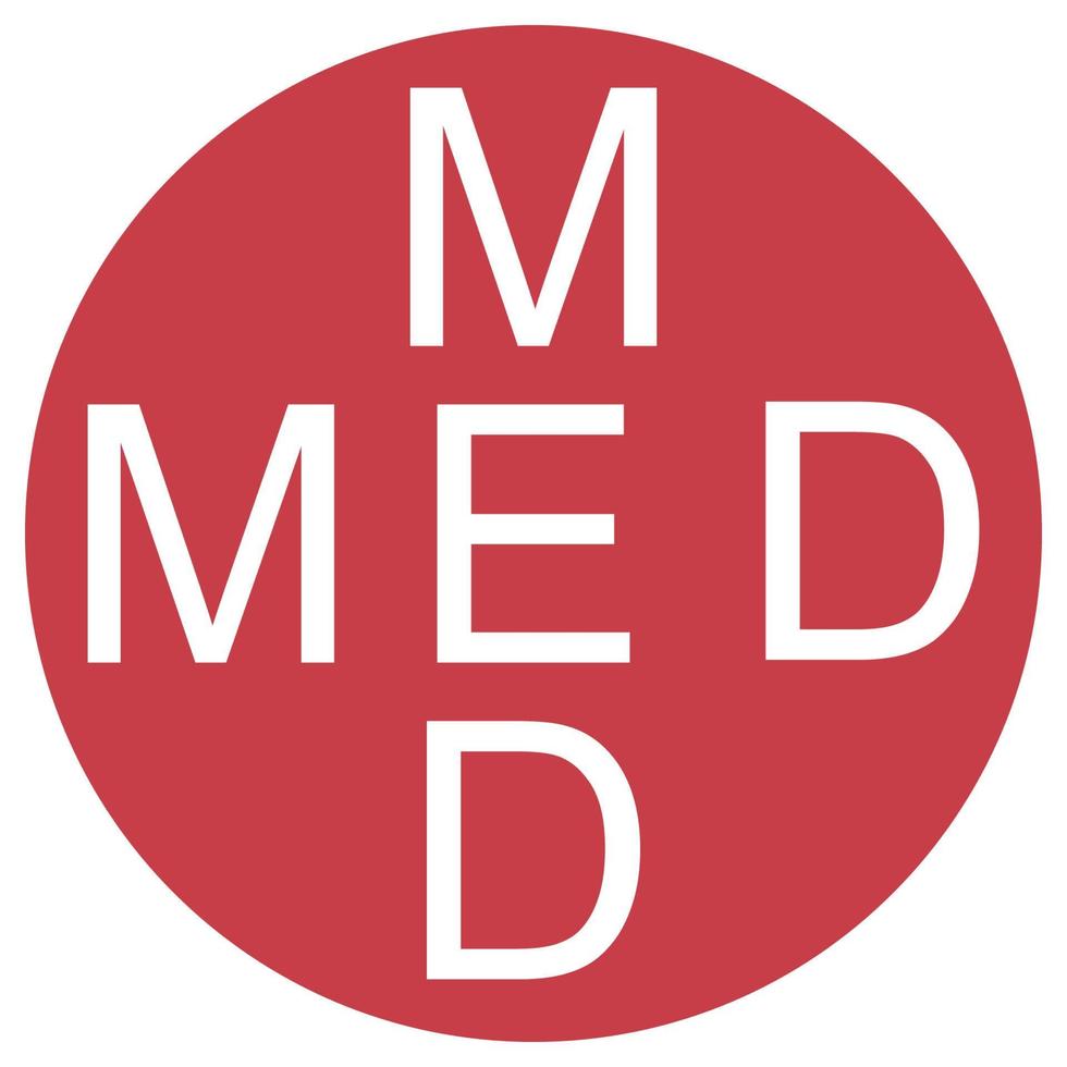 Logo med cross, medica health, symbol d, care medicine sign vector