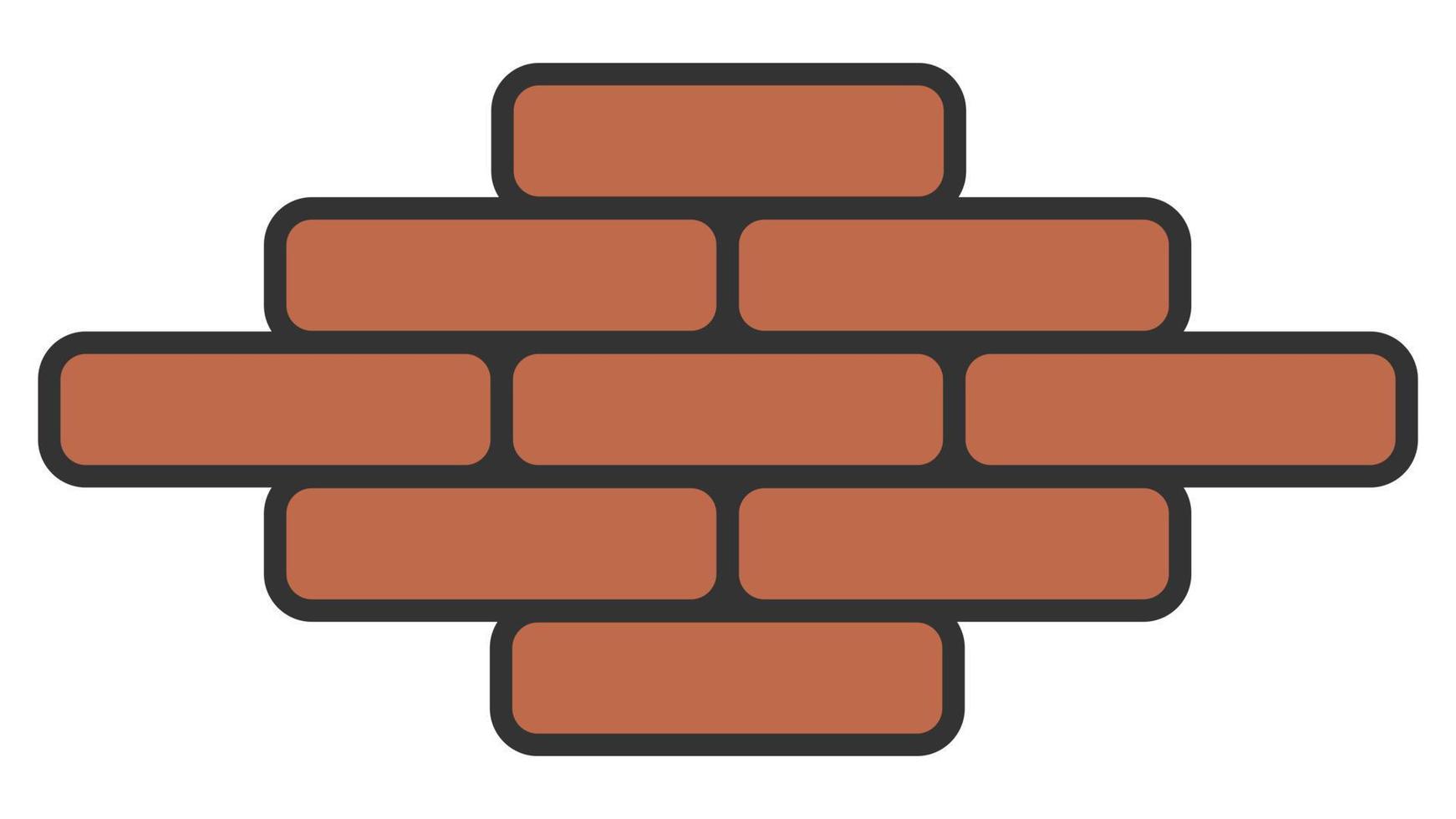 Icon wall brick, masonry logo texture, design house construction home vector