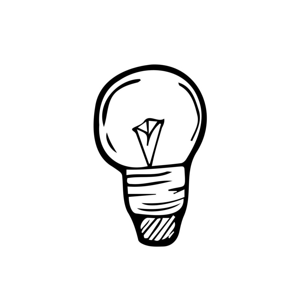 energy efficiency light bulb line vector doodle simple icon. Ecology and Earth day concept