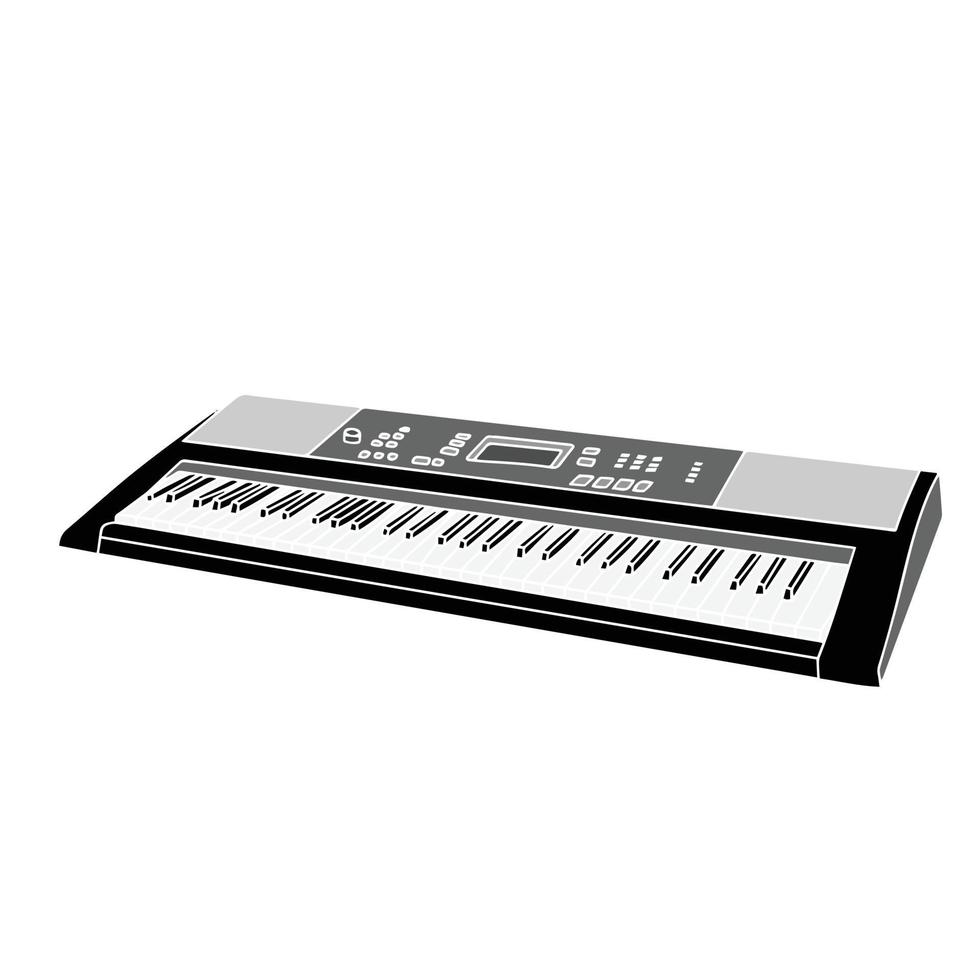 Synthesizer hand drawn isolated on white background vector