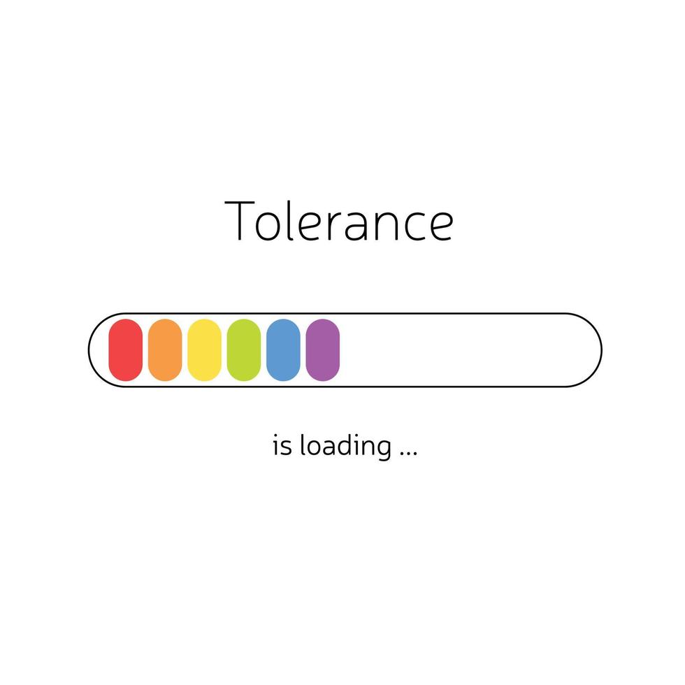 LGBT conception square banner. Tolerance is loading... Vector illustration.