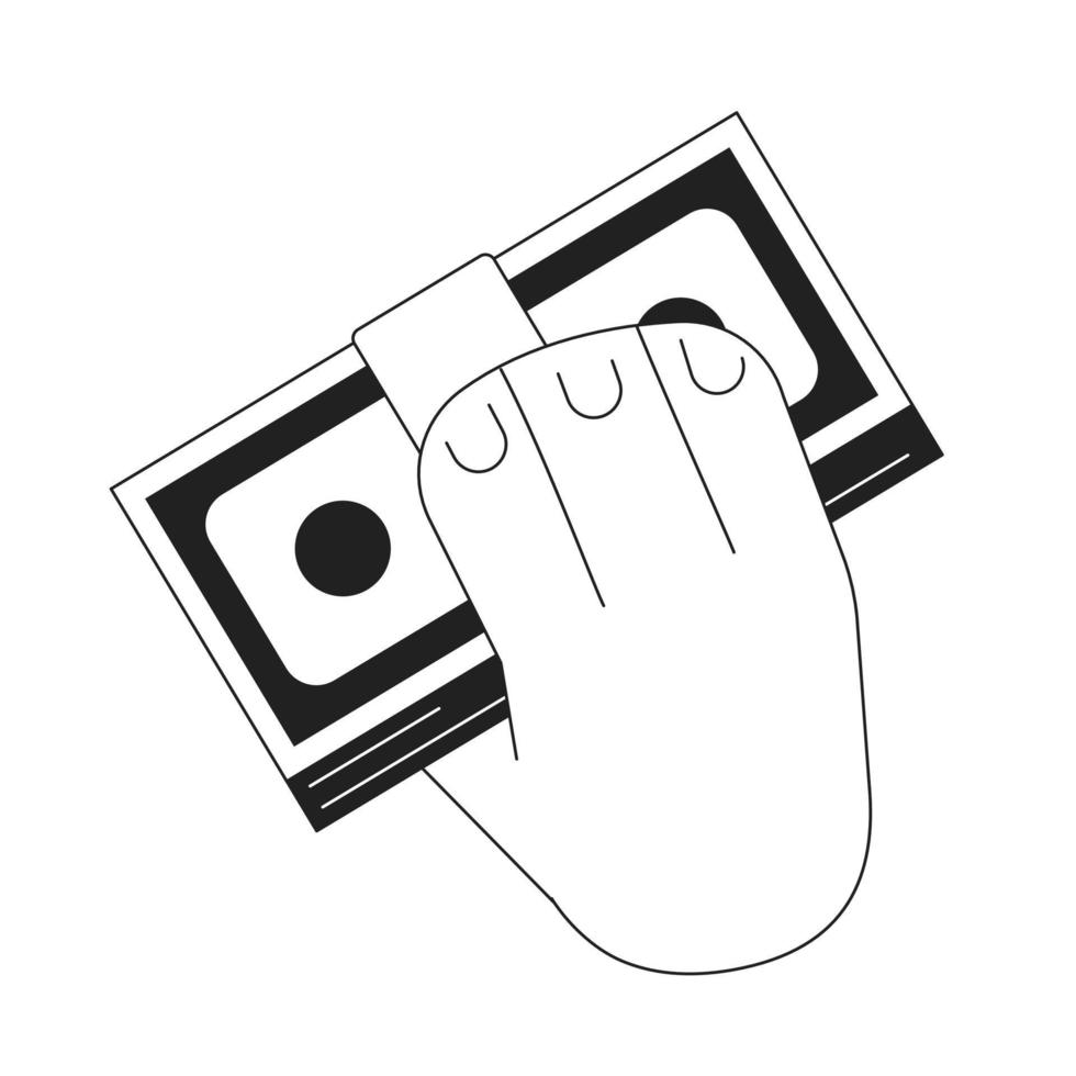 haciendo dinero en línea trabajando desde hogar monocromo plano vector icono. salario. editable lleno tamaño negro y blanco elemento. sencillo Delgado línea Arte Mancha ilustración para web gráfico diseño y animación