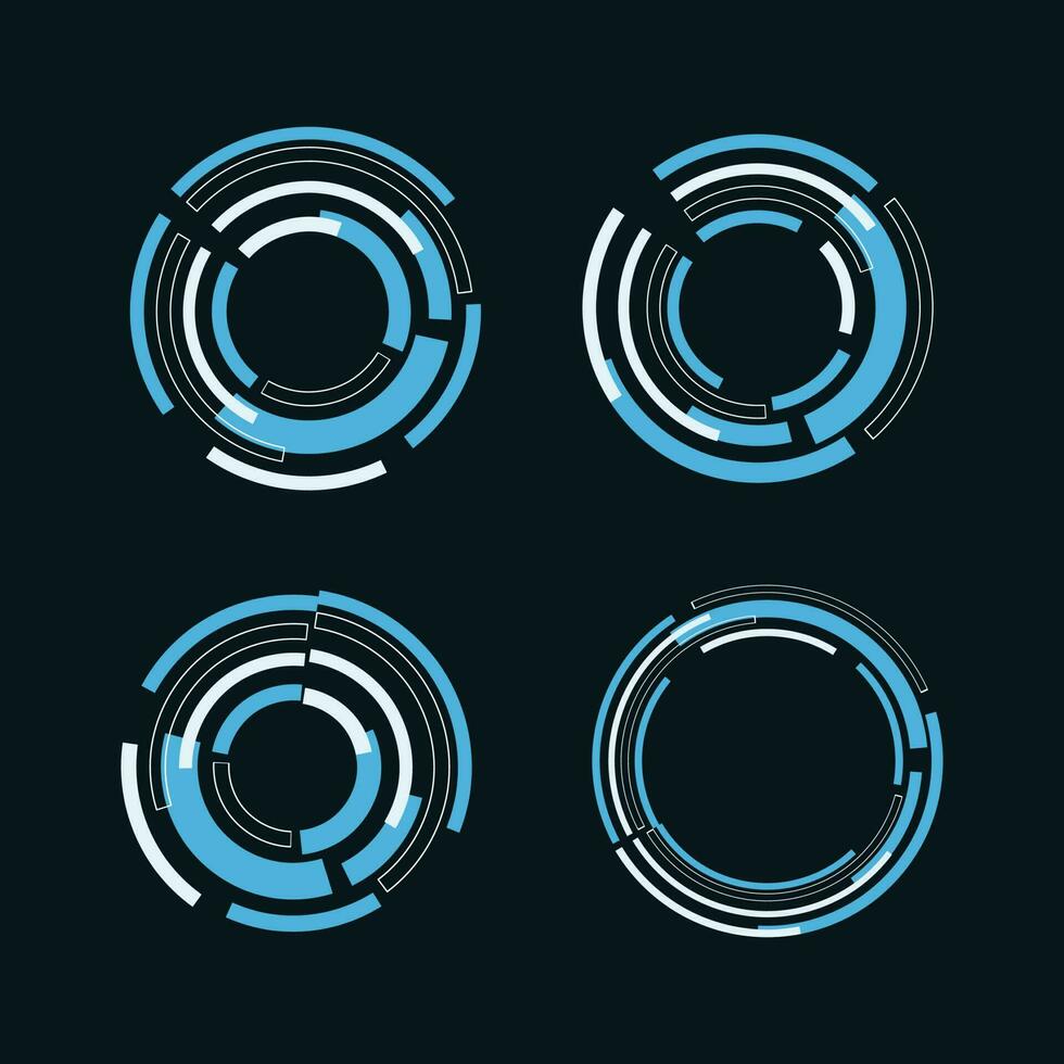 set of circle technology. vector illustration.