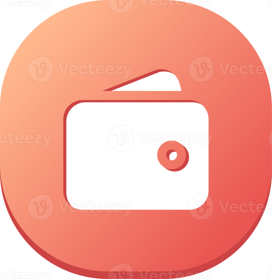 Wallet icon in flat design style. Finance signs illustration. png