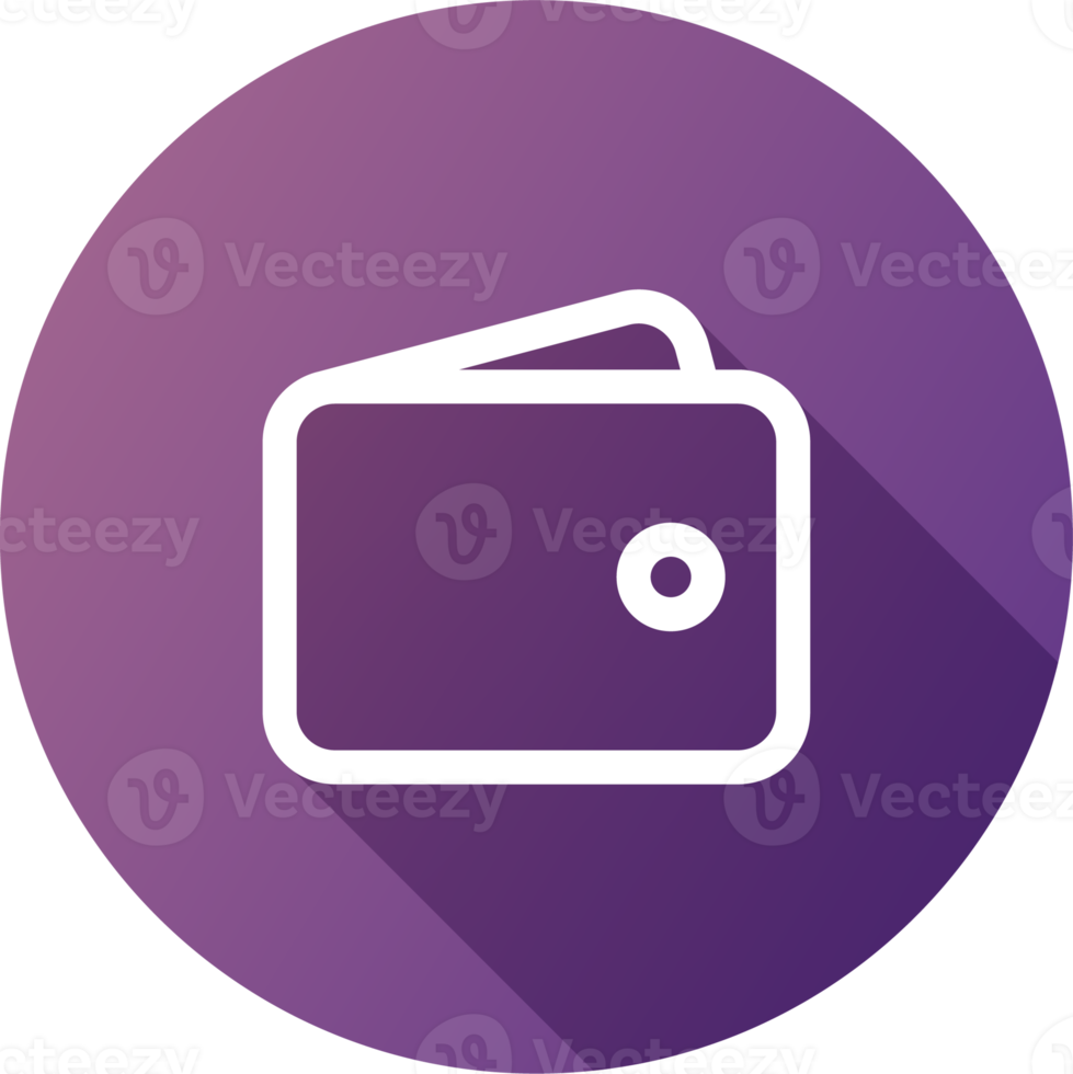 Wallet icon in flat design style. Finance signs illustration. png