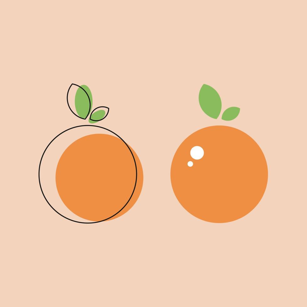 naranja Fruta contorno icono logo, vector ilustración, agrios línea lineal firmar aislado en amarillo antecedentes