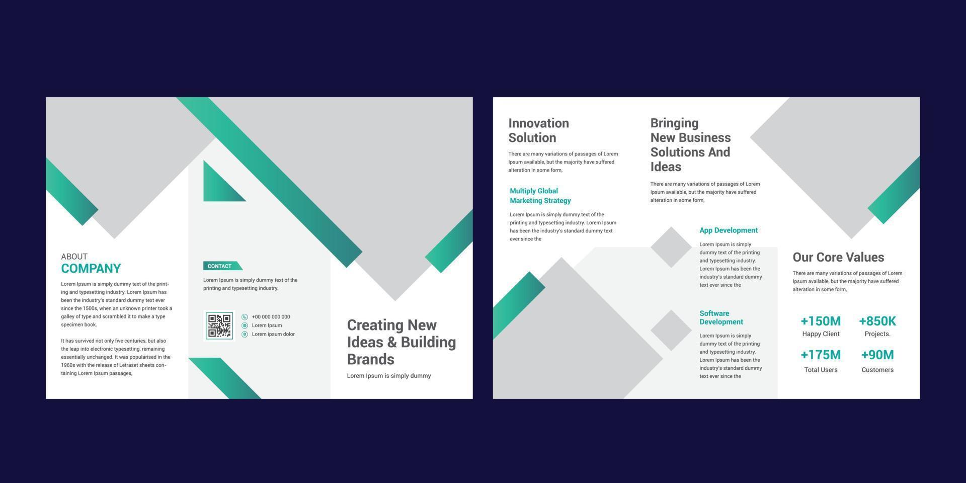 corporate business trifold brochure template vector