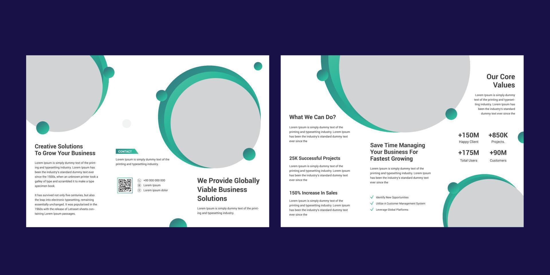 corporate business trifold brochure template vector