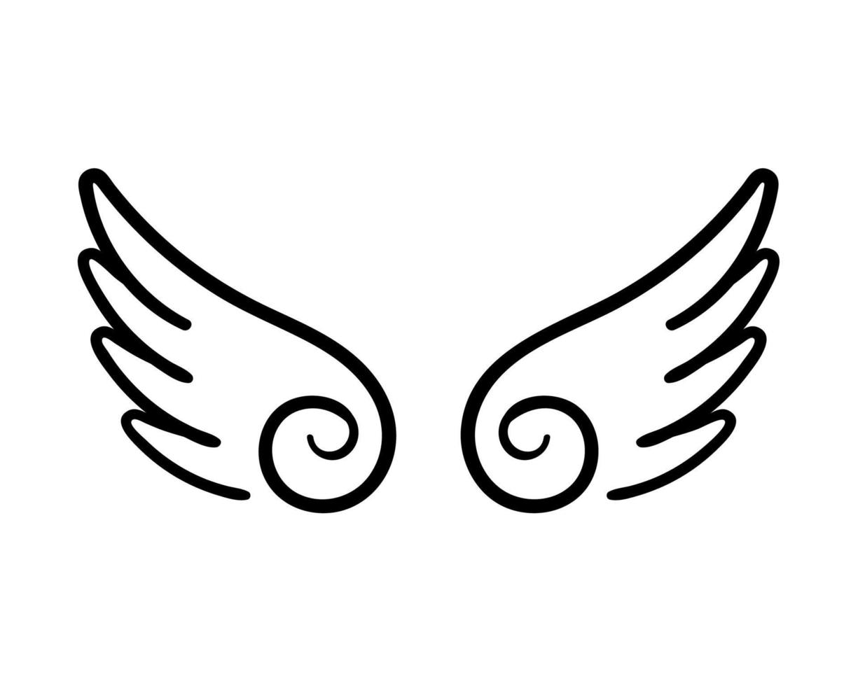 angel wings in heaven hawk feather wing pattern vector