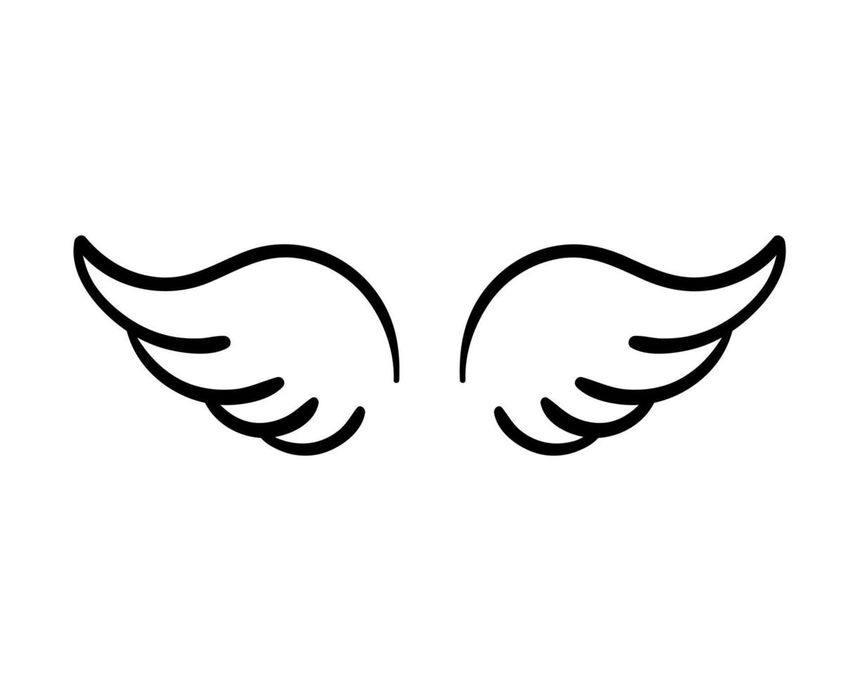 angel wings in heaven hawk feather wing pattern vector