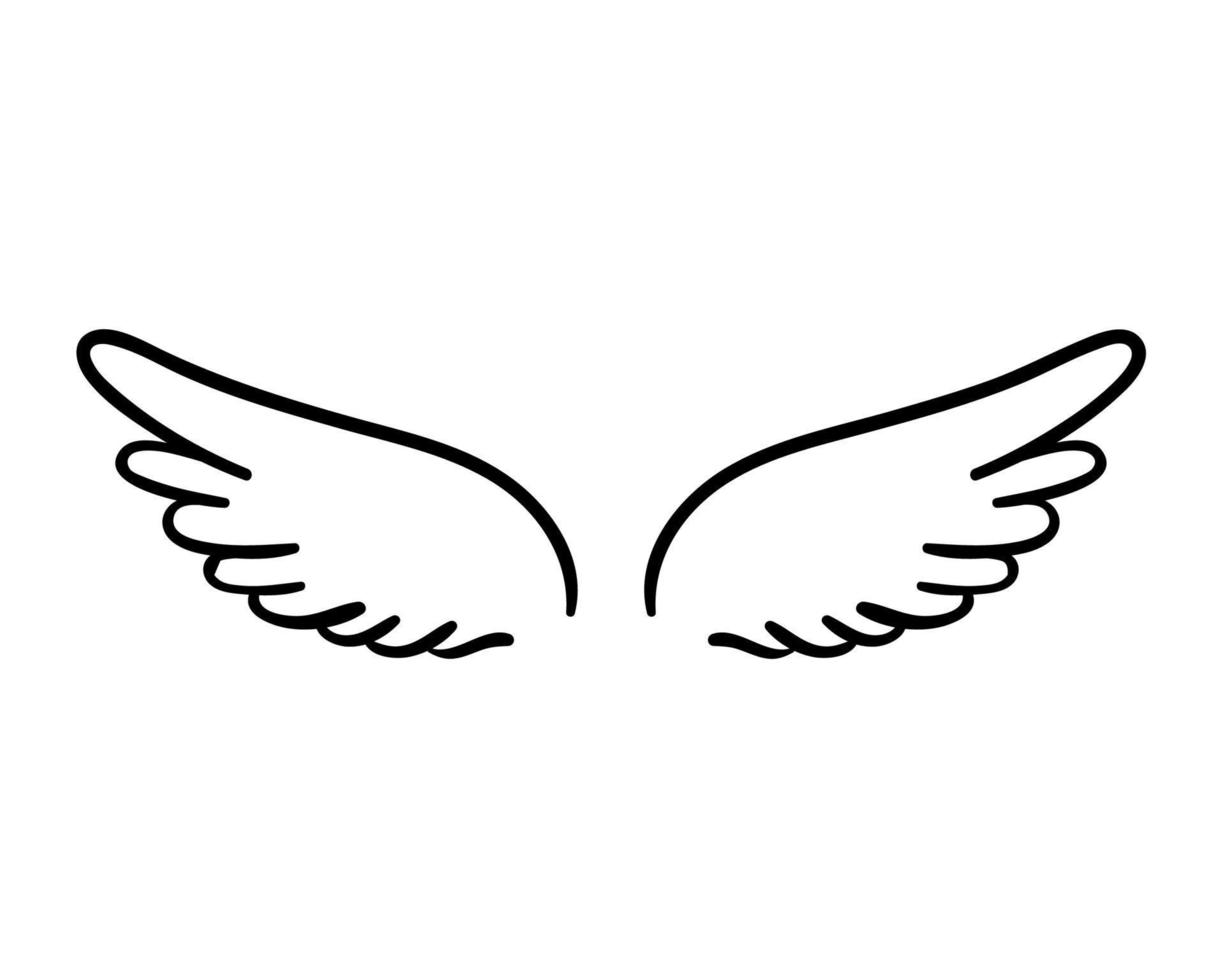 angel wings in heaven hawk feather wing pattern vector